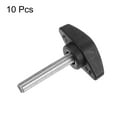 thumbnail image 3 of Uxcell 10 Packs M6 x 35mm Male Thread Tee Wing Knobs Thumb Screw Clamping Knobs Grip Black, 3 of 5