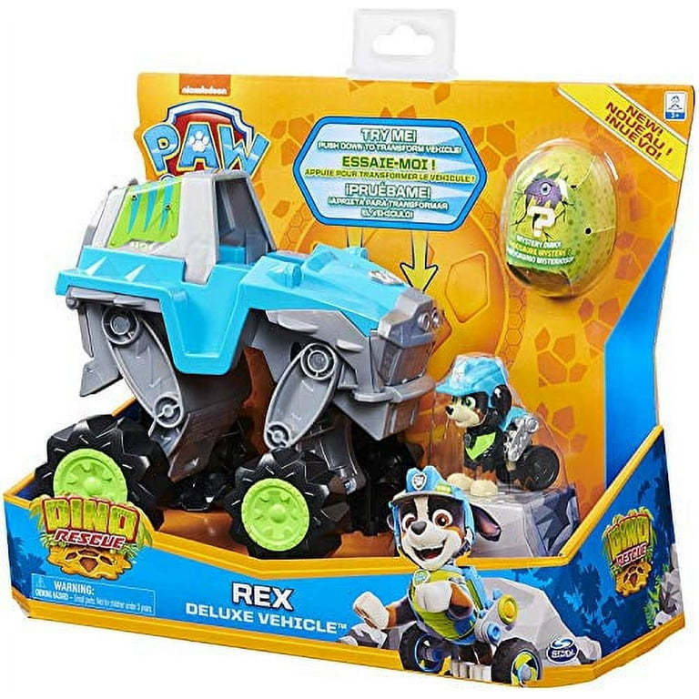  Paw Patrol, Dino Rescue Rex's Transforming Vehicle with Mystery  Dinosaur Figure