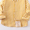 thumbnail image 6 of HOMADLES Long Sleeve Shirts for Boy Stripe Lapel Button Shirts Campus style, Uniform Shirt Yellow 12 Months, 6 of 9