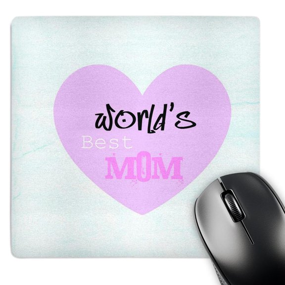3dRose, Worlds Best Mom Pink Heart Mothers Day Love, MousePad