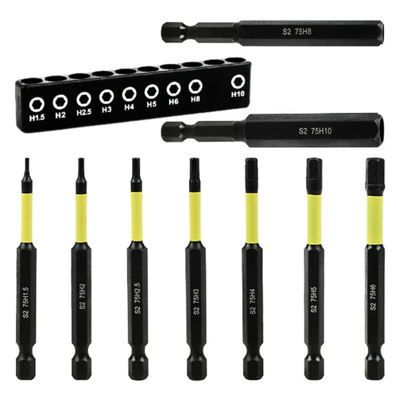 9pcs Metric 1/4" Hex Shank Allen Wrenches Screwdriver Bit Set for Power Tool