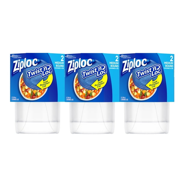 Ziploc Twist 'n Loc 32 oz Container 3 Pack, 2 Count