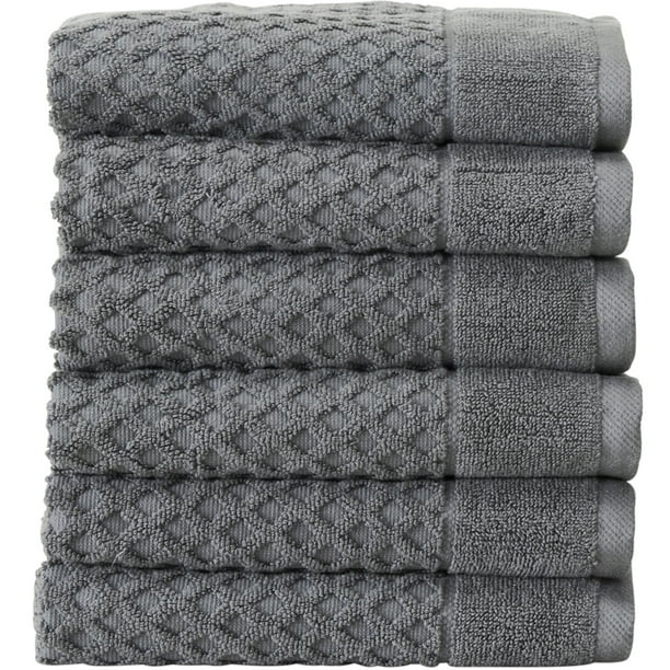 Great Bay Home Cotton Diamond Textured QuickDry Towel Set (Hand Towel
