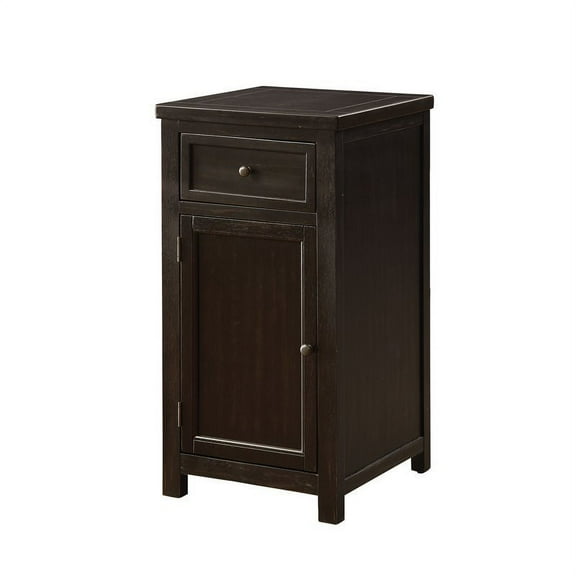 Furniture of America Jennifer Wood 1-Drawer Side Table in Antique Black