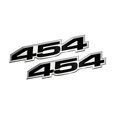 thumbnail image 2 of 2X (Pair/Set) VMS Racing 454 Black on Silver Highly Polished Aluminum Emblems, 2 of 4