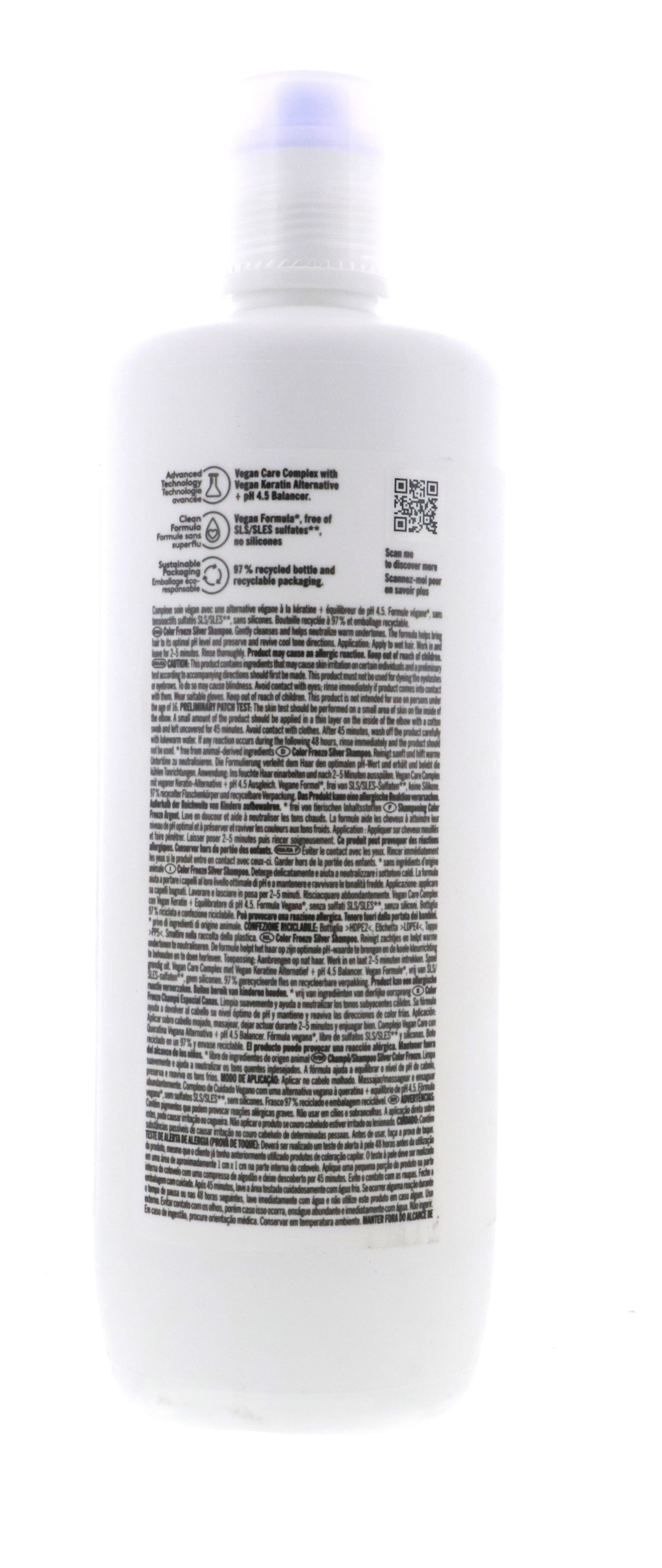 Schwarzkopf BC Bonacure Color Freeze Silver Toning Hair Shampoo pH