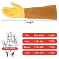 thumbnail image 3 of Gardening Gloves Rose Pruning Thorn Cut Proof Bushes Long Gauntlet Cowhide Work, 3 of 11