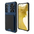 thumbnail image 1 of SaniMore Case for Samsung Galaxy S23 Plus 6.6" 2023, [Tough PC Back PU Leather Skin] Card Slot + Magnetic Car Mount + Sliding Cover Shockproof Anti-slip Hybird Heaavy Duty Protective Shell, Blue, 1 of 11