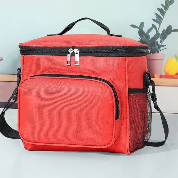 JUSEO Insulated Lunch Bag, Thermal Tote Bag, Red Storage and Organization
