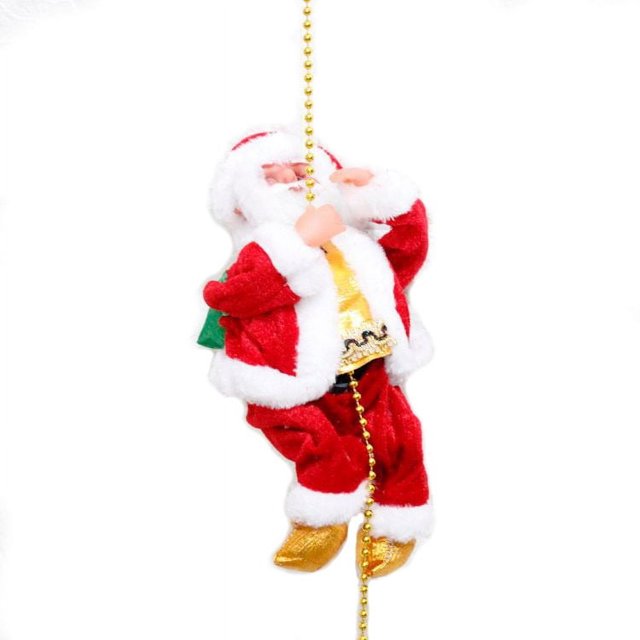 Adornos eléctricos de Papá Noel que treparán escaleras Muñeco de peluche creativo de Papá Noel