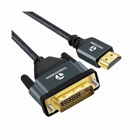 4K HDMI to DVI Cable 15FT, Video & Audio DVI to HDMI Adapter Cable Bi-Directional for Projector, Laptop, TV, PC, DVD Player