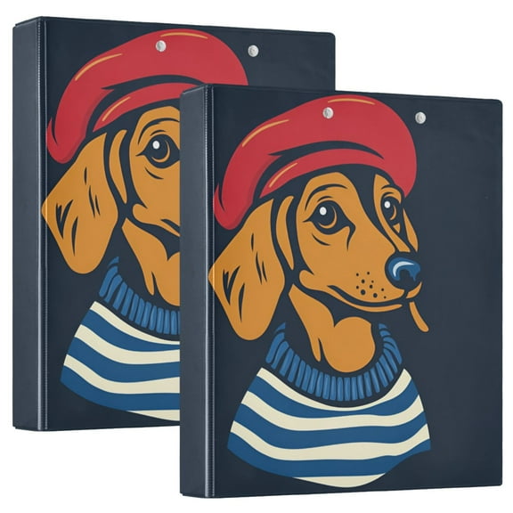 FORMRS 3 Ring Binder 1.5 inch with Pockets Set of 2 Clip Board 200 Sheets Capacity, Blue Dog Artist