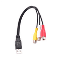 thumbnail image 4 of 3Pc USB Male Plug to 3 RCA Female Adapter Audio Converter Video Av A/V Cable USB to RCA Cable, 4 of 6