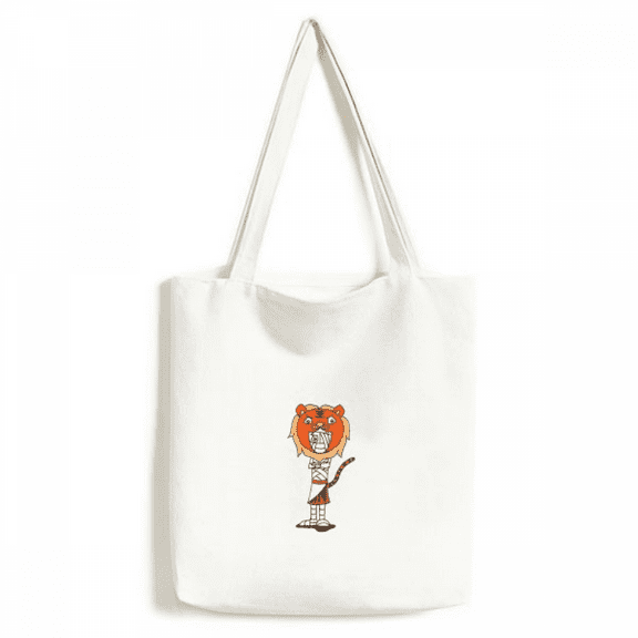egypt horus tiger hat tote canvas bag shopping satchel casual handbag