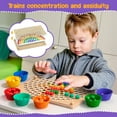 thumbnail image 4 of Toddler Wooden Learning Montessori Toys – Wooden peg Board Bead Game Baby Rainbow Stacking Matching Counting Color Sorting Games for fine Motor Math Skills Boys and Girls for 3 4 5 Years Old, 4 of 8