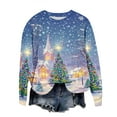 thumbnail image 6 of Christmas Sweatshirts Women Graphic Printed Xmas Funny Tee Shirt Plus Size Holiday Tops Loose Crewneck Pullovers (XL, Blue), 6 of 6