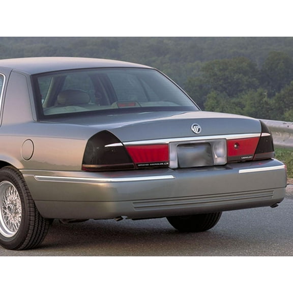 Rvinyl Tail Light Tint Covers Compatible with Mercury Grand Marquis 1998-2002 - Blackout Smoke