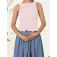 thumbnail image 4 of Rdhnmea Women's Smocked Tank Tops Solid/Plaid Sleeveless Ruffled SlimVest, 4 of 9