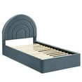 thumbnail image 5 of Platform Bed Frame, Twin, Blue, Velvet, Hotel Bedroom, Modern Contemporary, HB38098, 5 of 9