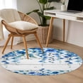 thumbnail image 4 of Spring Blue Floral Round Area Rug 3Ft Washable Small Circle Rugs for Kitchen Entryway, Farmhouse Weeping Floral Leaves Wood Non-Slip Carpet Floor Mats Indoor Outdoor Carpet Runner Home Decor, 4 of 8