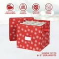 thumbnail image 2 of Hold N' Storage Christmas Ornament Storage Box with Lid. Stores up to 64- 3” Ornaments – Red/White Snowflakes, 2 of 9