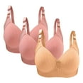 thumbnail image 2 of Bras for Women, 3PC Womans Large Size Solid Color Without Steel Ring Gathering Comfortable Bras Daily Bra, 2 of 3