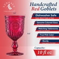 thumbnail image 2 of Set de 6 copas de vino vintage hechas a mano de Yungala Red Goblets, 2 of 9