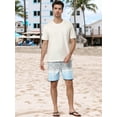 thumbnail image 4 of DARING DIVA Men's Summer Drawstring Color Block Beach Shorts 32 Light Gray, 4 of 6
