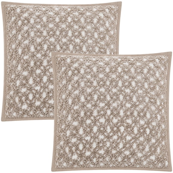 2 Pcs Decorative Pillow Covers, Superior Woven Pillow Cover with Abstract Texture, Modern Living Room Decor for Sofa Couch Bedroom, Piped Edges Throw Cases in Cream Beige Brown