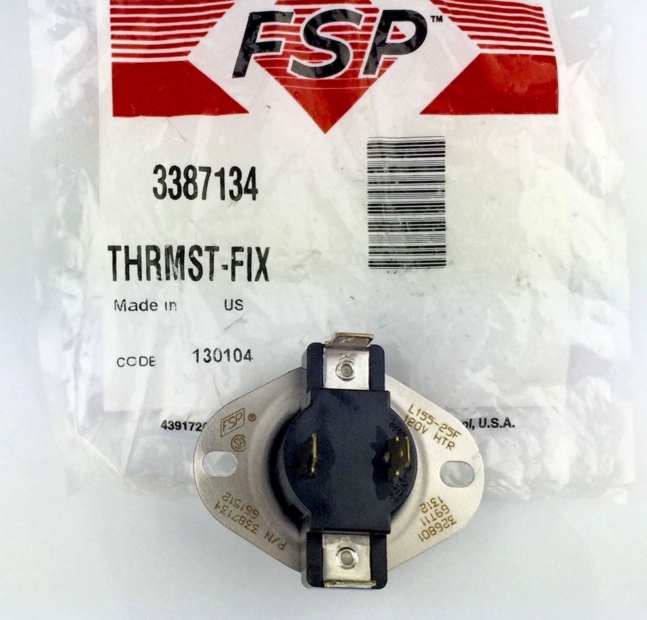 *・＊・* WP3387134 Genuine OEM Whirlpool Dryer Operating Cycling Thermostat