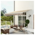 thumbnail image 2 of Retractable Patio Awning 13x8 Ft - Adjustable Sun Shade for Outdoor Living - Crimson Red & White Striped, 2 of 9