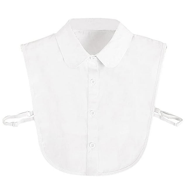 Mujer Cuello Falso Cuello Desmontable Blusa Media Camisa Cuello Falso Blanco, Negro