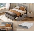 thumbnail image 5 of Full/ Queen Platform Bed Frame with 4 Storage Drawers Adjustable Light Grey - Queen, 5 of 5