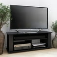 thumbnail image 1 of CorLiving Bakersfield Engineered Wood TV Stand with 4 Open Shelves for Most TVs up to 55", Ravenwood Black, 1 of 8