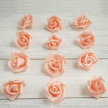 White Plumeria Flower Efavormart 12 pcs 2” Real Touch 3D Artificial DIY Foam Rose Flower Head For Decoration ()