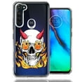 thumbnail image 1 of MUNDAZE For Motorola Moto G Stylus Flamming Devil Skull Design Double Layer Phone Case Cover, 1 of 2