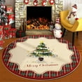 thumbnail image 4 of Hxlamzoo Christmas Snowflake Non-Slip Round Rug - Soft Bathroom Kitchen Floor Mat for Home Decor, Cozy Festive Decoration Carpet (80x80cm, Polyester), 4 of 6