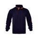 thumbnail image 3 of Mens Quarter Button Pullover Quilted Sweatshirt Knit Long Sleeve Mock Neck Sweater Navy Blue XXXL, 3 of 4