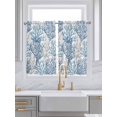 thumbnail image 2 of Kitchen Curtains 45 Inches length, Navy Blue Coral Coastal Window Treatment Curtain Drapes, Summer Beach Seaside Nautical Lightweight Window Panels for Living Room Bedroom, 52"x45", 2 Panels, 2 of 7