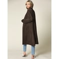 thumbnail image 4 of Made by Johnny Women's Casual Cozy Braided Open Front Long Pocket Cardigan Sweater XL BROWN, 4 of 6