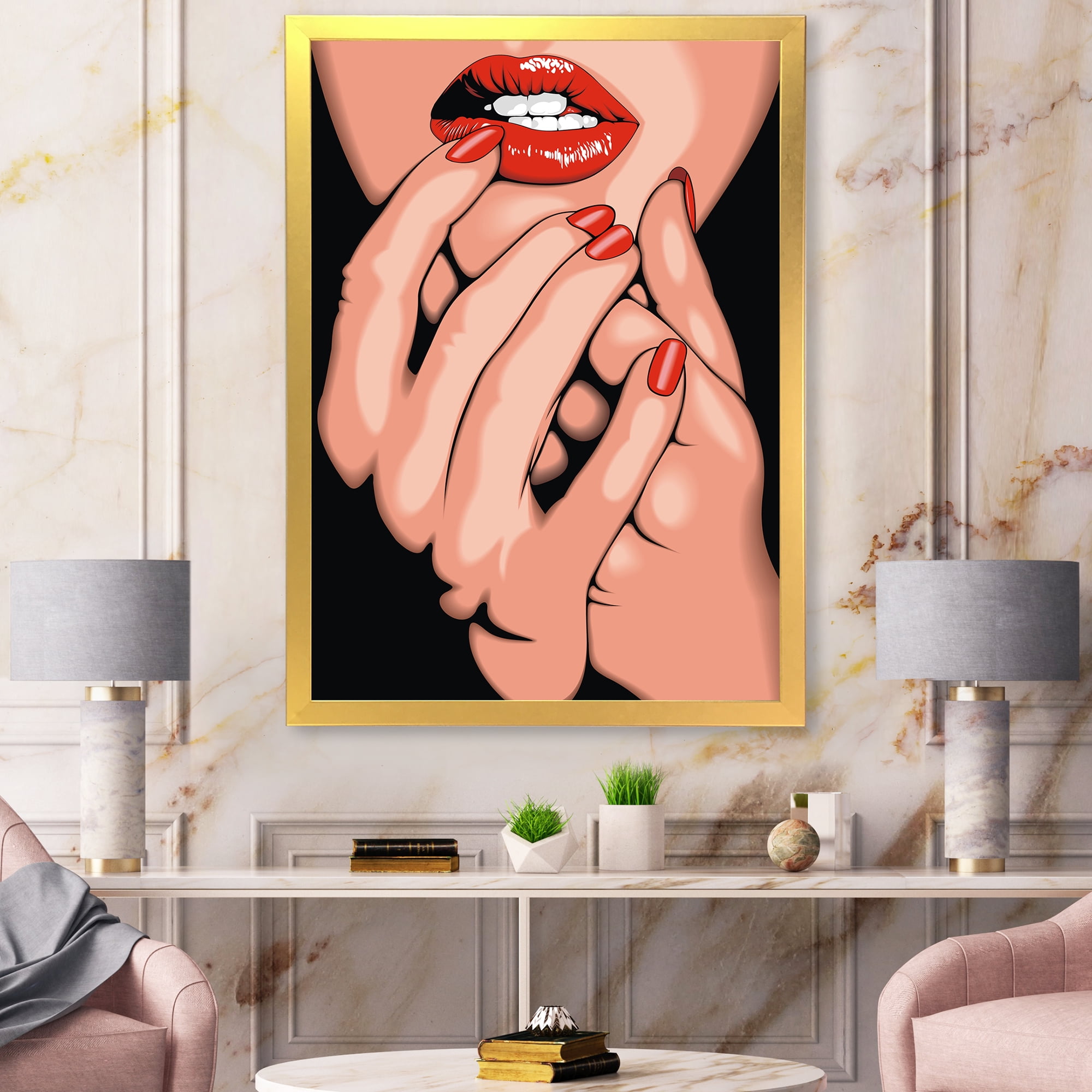 Designart 'Portrai Of A Young Modern Girl' Modern Framed Art Print