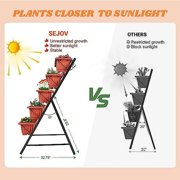 4FT Vertical Raised Garden Bed, 5 Tiers Elevated Planter Box for Herbs Vegetables Flowers, Graden Vertical Planter with Drainage System for Patio Balcony Garden Outdoor Indoor Plants (Black)