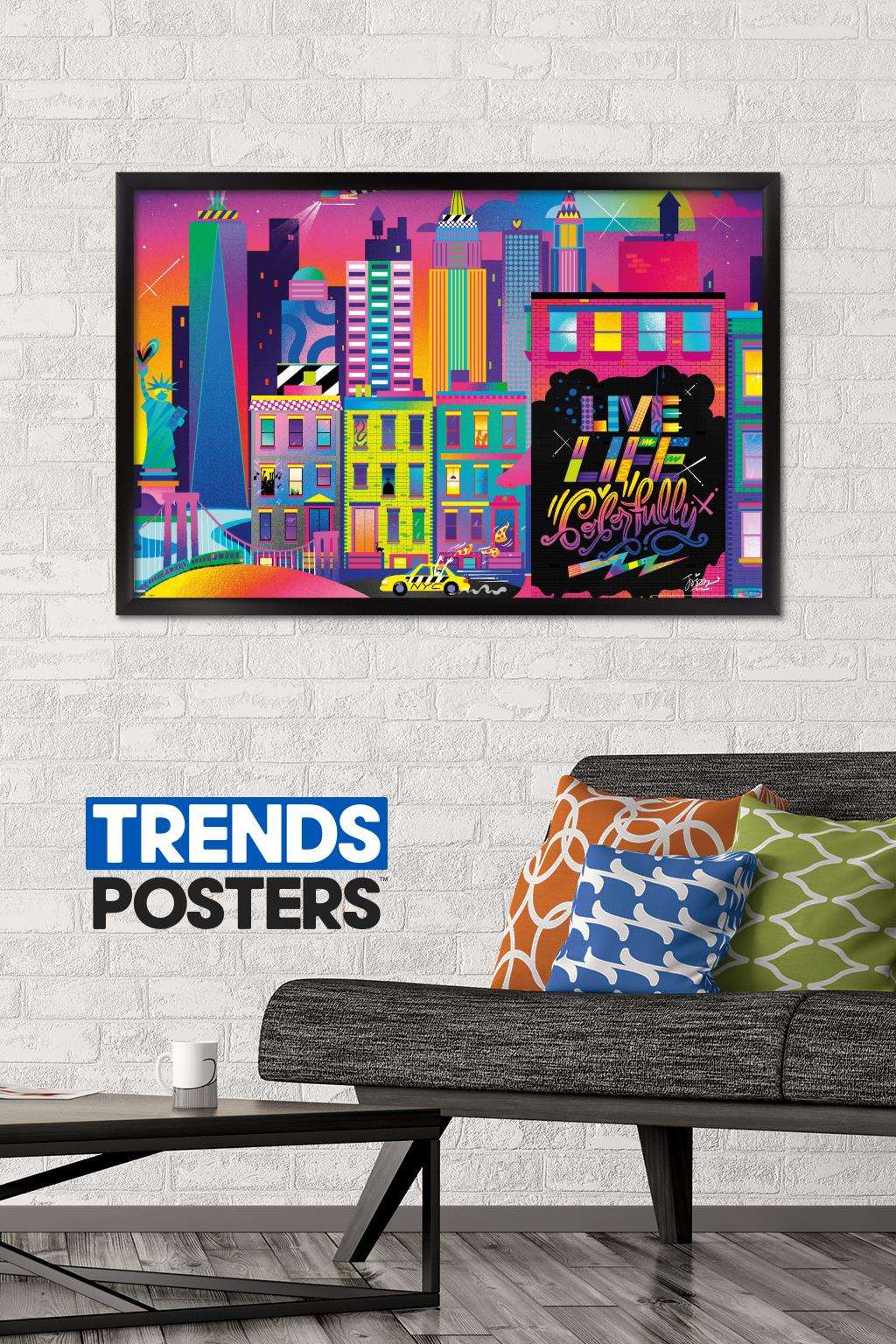 Jason Naylor - Live Life Colorfully Wall Poster, 22.375" x 34", Framed