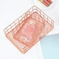 SUPERHOMUSE Rose Gold Iron Storage Box Desktop Debris Basket Modern