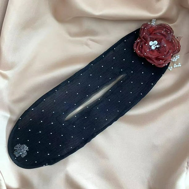 2024 NUEVO Moño hábil con flores bordadas a mano, Twister para el cabello con moño hábil, Clip para el cabello giratorio, Clip para el cabello con forma de bola, Rodillo para moño con flores para cabe