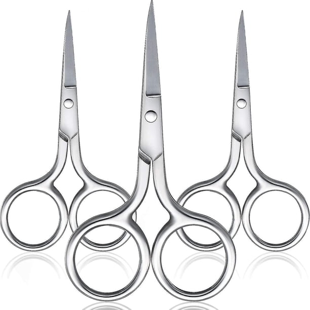 3 Pack Nose Hair Scissors Facial Hair Scissors Small Scissors Stainless Steel Straight Cut Eyebrows