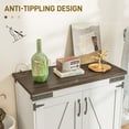thumbnail image 6 of HOMCOM Kitchen Sideboard, Modern Buffet Cabinet with Barn Door and Adjustable Shelf, Pantry Cabinet, Distressed White and Brown, 6 of 10
