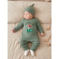 thumbnail image 3 of RUINIXCW Mama's Boy Outfit Newborn Baby Boy Hospital Coming Home Outfit Waffled Romper Infant Baby Girls Fall Winter Clothes Long Sleeve Jumpsuit Hat Set, 3 of 9