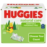 Huggies Natural Care Sensitive Baby Wipes, Unscented, 15 Flip-Top Packs (960 Wipes Total)