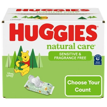 Huggies Natural Care Sensitive Baby Wipes (Options Available)